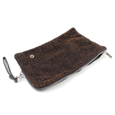 Комплект шапка и чантичка за смарт устройства Granadilla JG5313&JG5315, Черен/Медно ламе