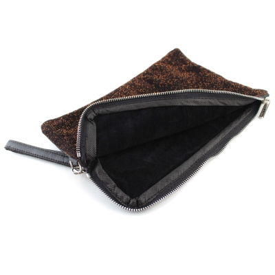 Комплект шапка и чантичка за смарт устройства Granadilla JG5314&JG5315, Черен/Медно ламе