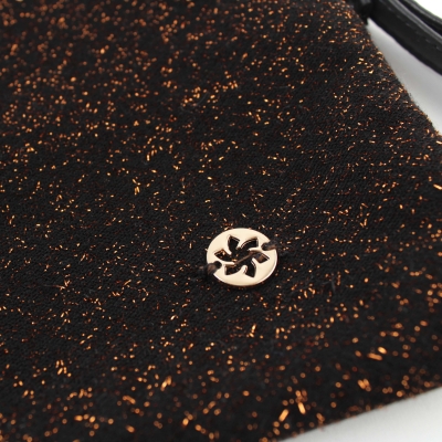 Комплект шапка и чантичка за смарт устройства Granadilla JG5314&JG5315, Черен/Медно ламе