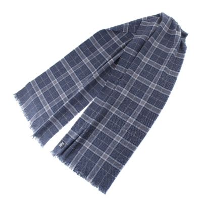 Фин кашмирен шал Ma.Al.Bi. MAB836 103/2, 37x180 см, Синьо каре