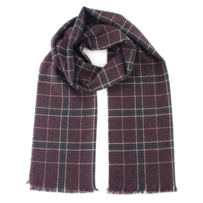 Фин кашмирен шал Ma.Al.Bi. MAB836 103/3, 37x180 см, Бордо каре