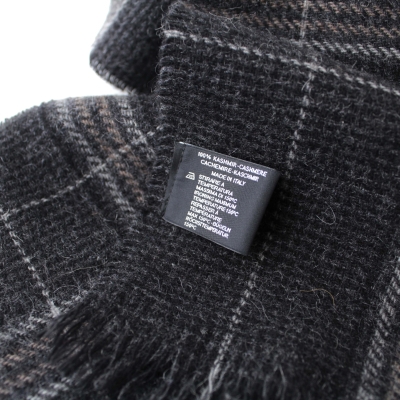 Фин кашмирен шал Ma.Al.Bi. MAB836 103/1, 37x180 см, Сиво каре