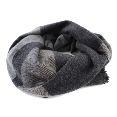 Фин кашмирен шал Ma.Al.Bi. MAB836 105/1, 37x180 см, Сиво-бежово райе