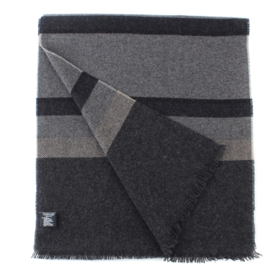 Фин кашмирен шал Ma.Al.Bi. MAB836 105/1, 37x180 см, Сиво-бежово райе