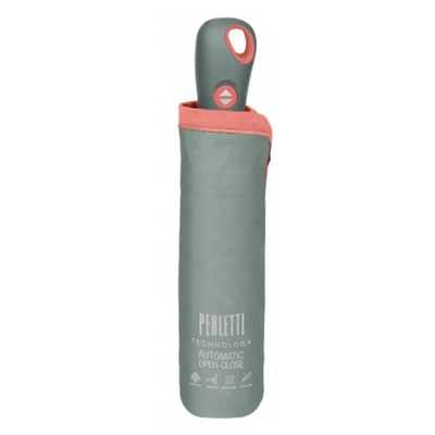 Ladies' Automatic Open-Close Umbrella Perletti Technology 21808, Grey-Green
