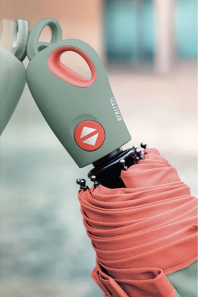 Ladies' Automatic Open-Close Umbrella Perletti Technology 21808, Grey-Green