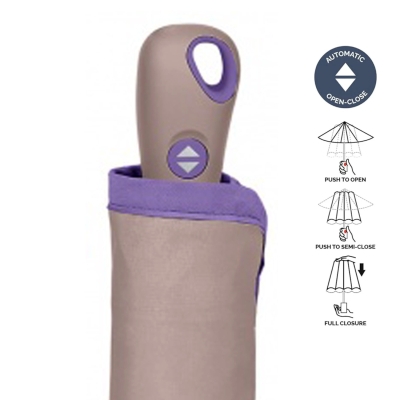 Ladies' Automatic Open-Close Umbrella Perletti Technology 21808, Beige