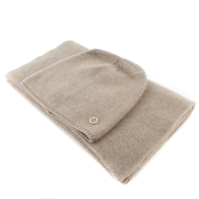 Комплект шал и шапка от кашмир Granadilla  JG5140&5256, Бежов