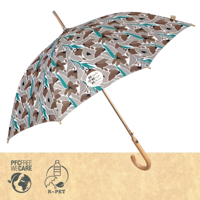 Дълъг дамски автоматичен чадър | Perletti Green | Акварел