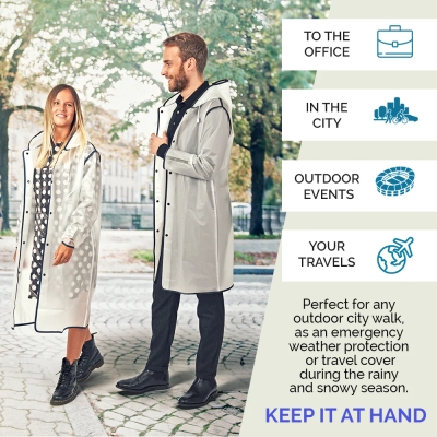 Unisex rain poncho Perletti Travel | EVA material | 3 sizes