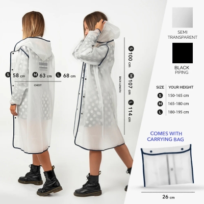 Unisex rain poncho Perletti Travel | EVA material | 3 sizes