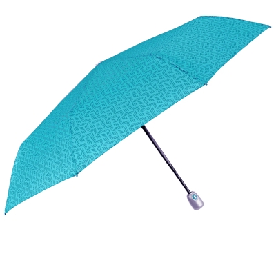 Ladies' Foldable Automatic Open-Close Umbrella Perletti Time 26418, Light blue