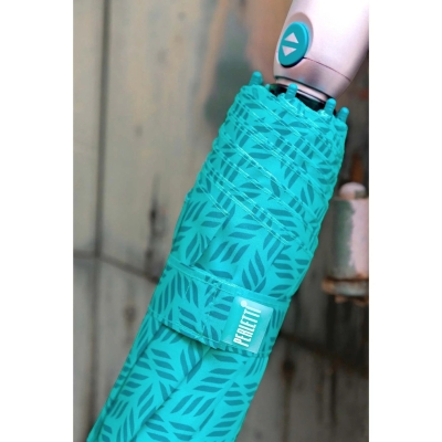 Ladies' Foldable Automatic Open-Close Umbrella Perletti Time 26418, Light blue