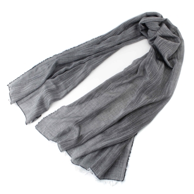 Ленено-памучен шал Pulcra Solomo, 82x200 см | Черно-бял меланж