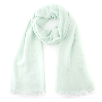 Ленено-памучен шал Pulcra Solomo, 82x200 см | Светлозелен меланж