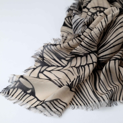 Eșarfă mare și fină din bambus HatYou, 70×190 cm | Bej