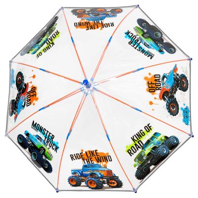 Umbrela manuală pentru copii Perletti CoolKids Safari 15637, Transparent/ Monster Truck
