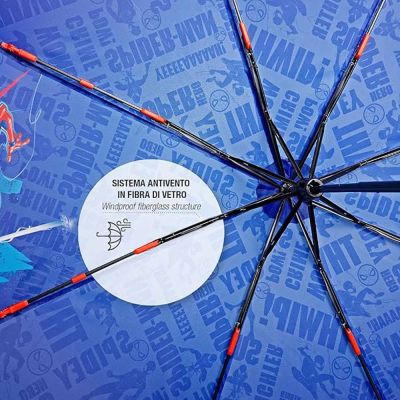 Umbrelă pliabilă pentru copii Perletti Spiderman 75396, Albastru