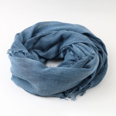 Голям шал от вискоза и полиамид Pulcra, 90x190 см | Син меланж