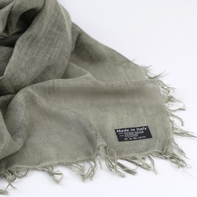 Голям шал от вискоза и полиамид Pulcra, 90x190 см | Маслинено-зелен  меланж