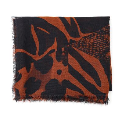 Eșarfă mare fină din bambus HatYou, 70 × 190 cm | Negru / brick