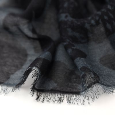 Eșarfă mare fină din bambus HatYou, 70×190 cm | Negru/Gri