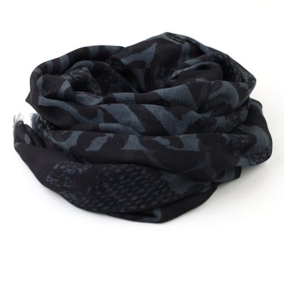 Eșarfă mare fină din bambus HatYou, 70×190 cm | Negru/Gri