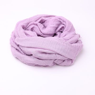 Дамски летен шал от лен, памук и модал HatYou, 90x190 см | Лилав