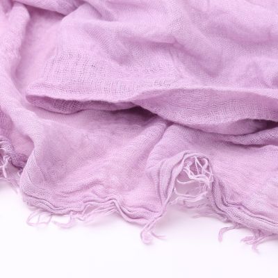 Дамски летен шал от лен, памук и модал HatYou, 90x190 см | Лилав