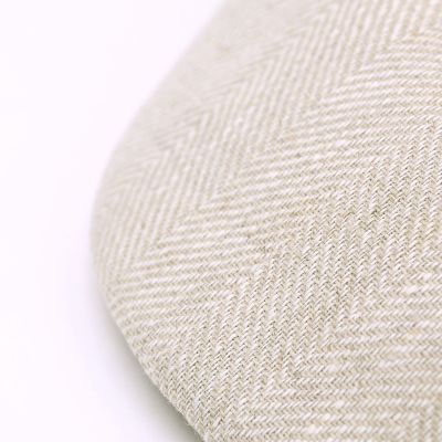 Men’s linen flat cap with herringbone pattern HatYou | Natural