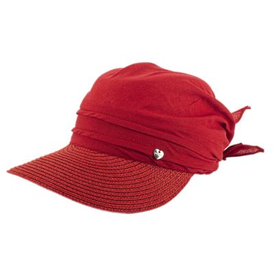 Women's Summer Cotton Visor Hat HatYou | Red