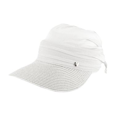 Women's Summer Cotton Visor Hat HatYou | White