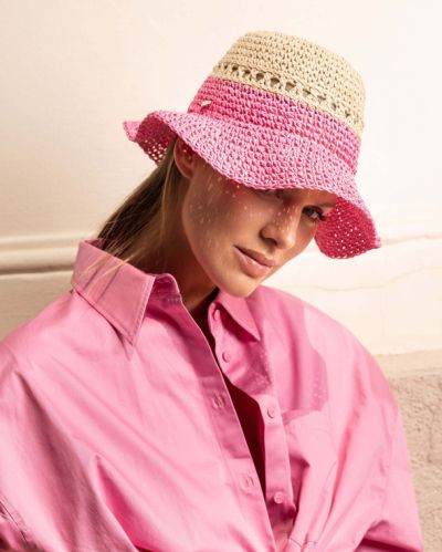 Ladies' summer hat HatYou CEP0793, Natural/Cyclamen