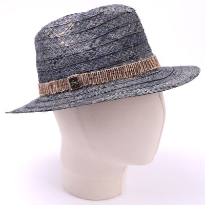 Men’s Summer Straw Fedora Hat | Blue
