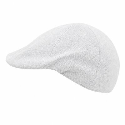 Men's Linen Flat Cap in Herringbone Pattern Fratelli Mazzanti | Light Grey