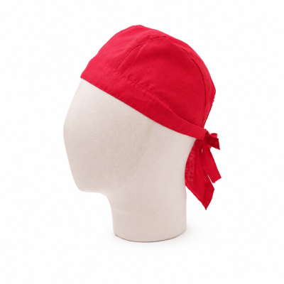 Cotton Head Bandana with Ties | Red