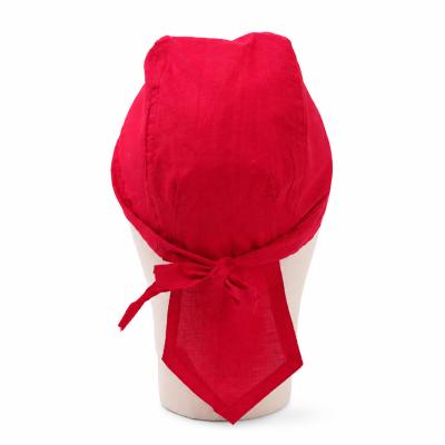 Cotton Head Bandana with Ties | Red