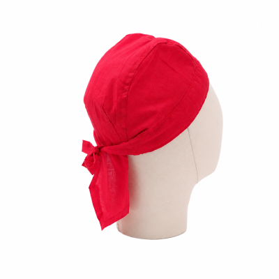 Cotton Head Bandana with Ties | Red