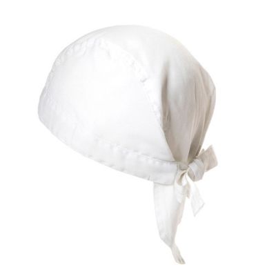 Cotton Head Bandana with Ties | White
