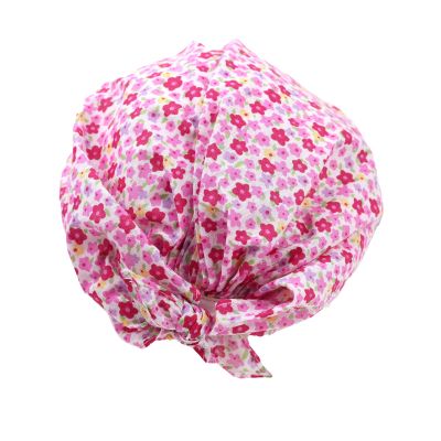 Children's Summer Cotton Cap with Visor HatYou | White with Floral Print
