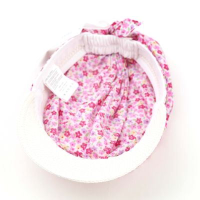 Children's Summer Cotton Cap with Visor HatYou | White with Floral Print