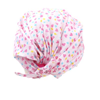 Children's Summer Cotton Hat with Visor HatYou | Pink Heart Print