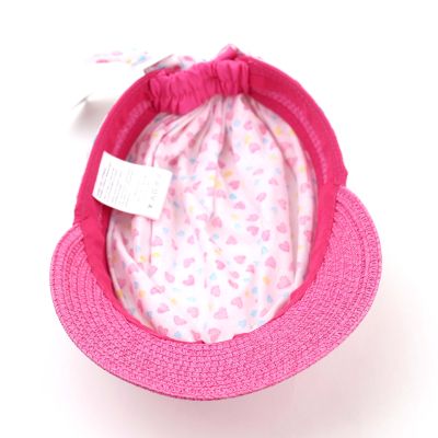Children's Summer Cotton Hat with Visor HatYou | Pink Heart Print