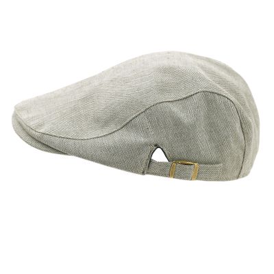  Men's Linen Herringbone Flat Cap Fratelli Mazzanti | Green