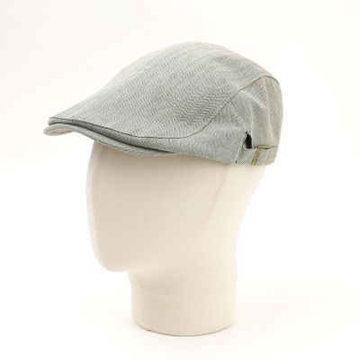  Men's Linen Herringbone Flat Cap Fratelli Mazzanti | Green