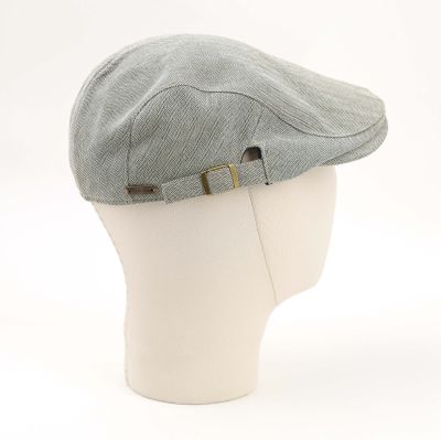  Men's Linen Herringbone Flat Cap Fratelli Mazzanti | Green