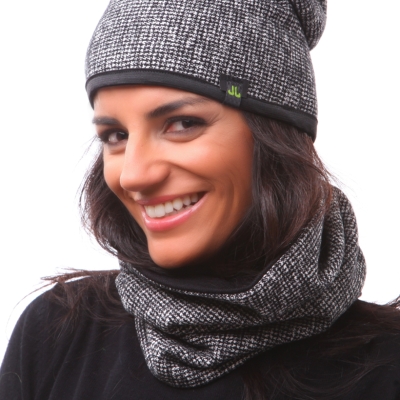 Wool and Cotton Neck Warmer Jail Jam JA0072, Black Melange