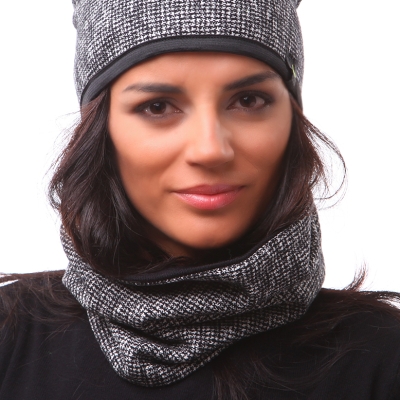 Wool and Cotton Neck Warmer Jail Jam JA0072, Black Melange